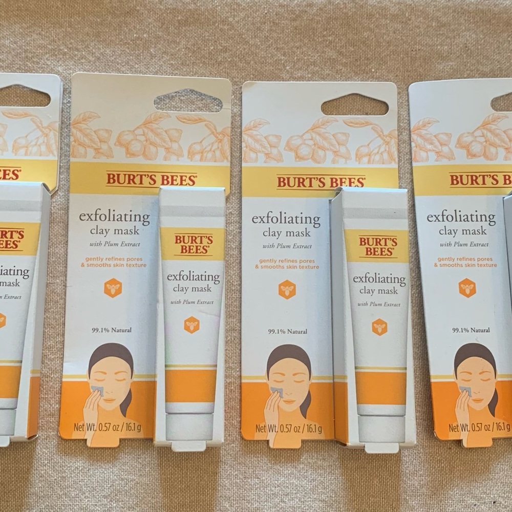 4 Burt’s Bees Exfoliating Clay Mask each tube is 057 oz. lot of 4 New in Package - Picture 2 of 7